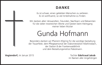 Anzeige von Gunda Hofmann von MGO
