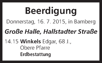 Anzeige von Edgar Winkels von MGO