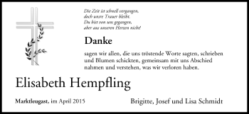 Anzeige von Elisabeth Hempfling von MGO