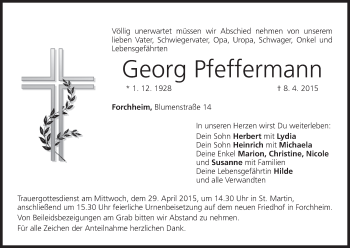 Anzeige von Georg Pfeffermann von MGO