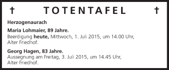 Anzeige von Maria Lohmaier von MGO