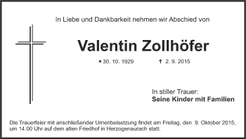 Anzeige von Valentin Zollhöfer von MGO
