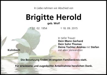 Anzeige von Brigitte Herold von MGO
