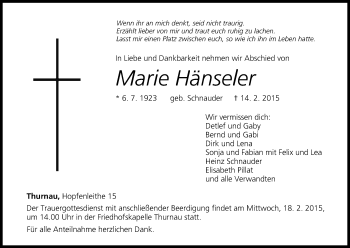 Anzeige von Marie Hänseler von MGO