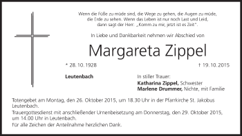 Anzeige von Margareta Zippel von MGO