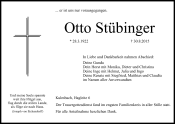 Anzeige von Otto Stübinger von MGO