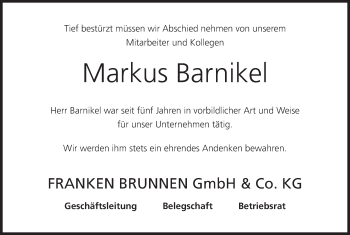 Anzeige von Markus Barnikel von MGO