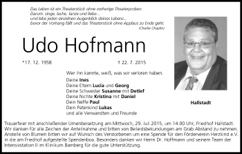 Anzeige von Udo Hofmann von MGO
