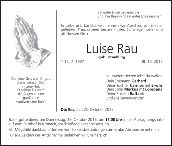 Anzeige von Luise Rau von MGO