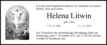 Anzeige von Helena Litwin von MGO