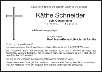 Anzeige von Kthe Schneider von MGO