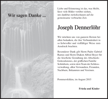 Anzeige von Joseph Dennerlöhr von MGO