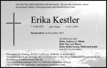 Anzeige von Erika Kestler von MGO