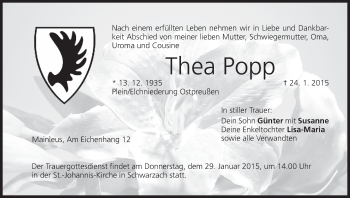 Anzeige von Thea Popp von MGO