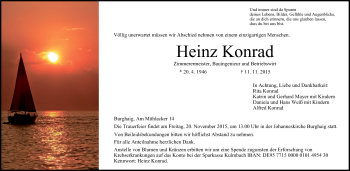 Anzeige von Heinz Konrad von MGO
