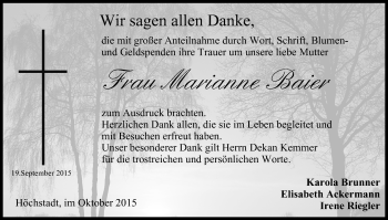 Anzeige von Marianne Baier von MGO