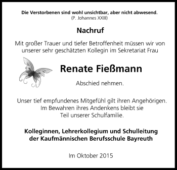 Anzeige von Renate Fießmann von MGO