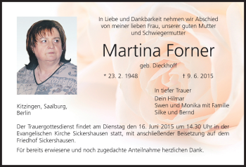Anzeige von Martina Forner von MGO