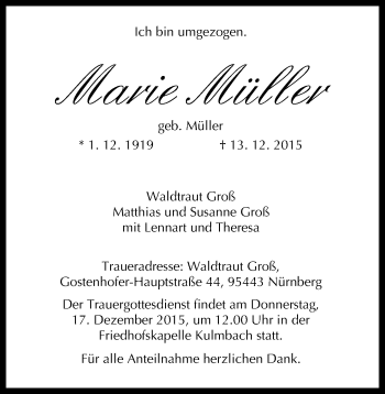 Anzeige von Marie Müller von MGO