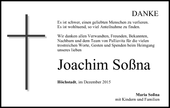 Anzeige von Joachim Soßna von MGO