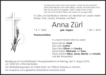 Anzeige von Anna Zürl von MGO