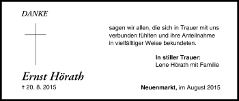 Anzeige von Ernst Hörath von MGO