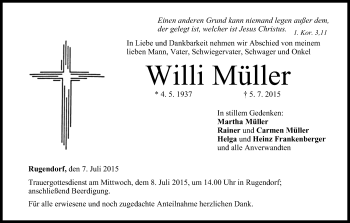 Anzeige von Willi Müller von MGO