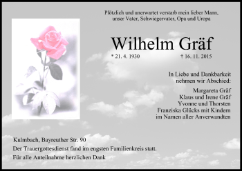 Anzeige von Wilhelm Gräf von MGO