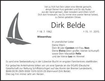 Anzeige von Dirk Belde von MGO