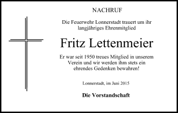 Anzeige von Fritz Lettenmeier von MGO