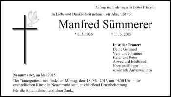 Anzeige von Manfred Sümmerer von MGO
