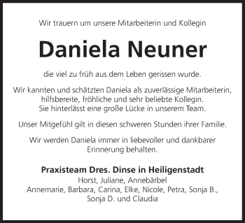 Anzeige von Daniela Neuner von MGO