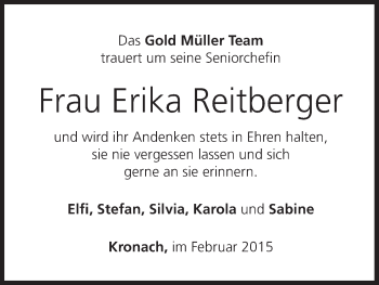 Anzeige von Erika Reitberger von MGO