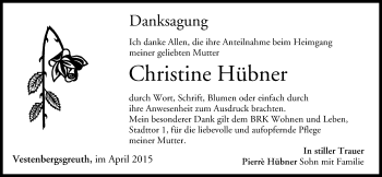 Anzeige von Christine Hübner von MGO