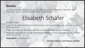 Anzeige von Elisabeth Schäfer von MGO