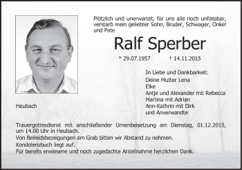 Anzeige von Ralf Sperber von MGO