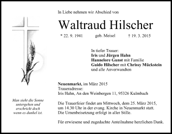 Anzeige von Waltraud Hilscher von MGO
