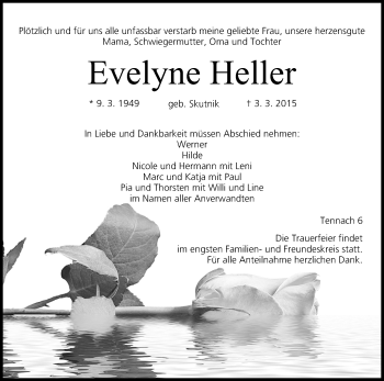 Anzeige von Evelyne Heller von MGO