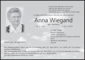 Anzeige von Anna Wiegand von MGO