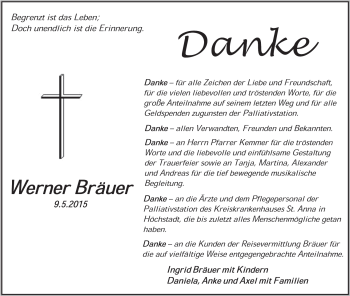 Anzeige von Werner Bräuer von MGO