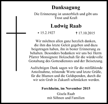 Anzeige von Ludwig Raab von MGO