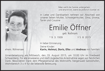 Anzeige von Emilie Öffner von MGO