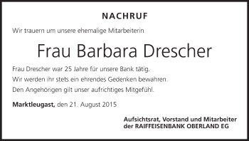 Anzeige von Barbara Drescher von MGO