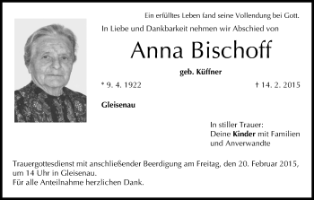 Anzeige von Anna Bischoff von MGO
