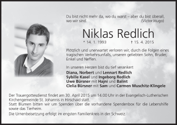 Anzeige von Niklas Redlich von MGO