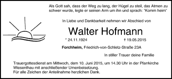 Anzeige von Walter Hofmann von MGO
