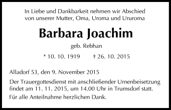 Anzeige von Barbara Joachim von MGO