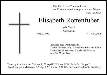 Anzeige von Elisabeth Rottenfußer von MGO