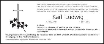 Anzeige von Karl Ludwig von MGO