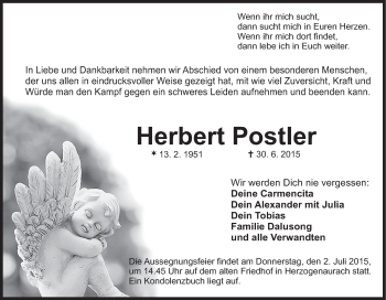 Anzeige von Herbert Postler von MGO